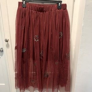Bongo Embroidered Constellation Tulle Skirt - size L